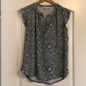 LOFT mixed media top NWOT